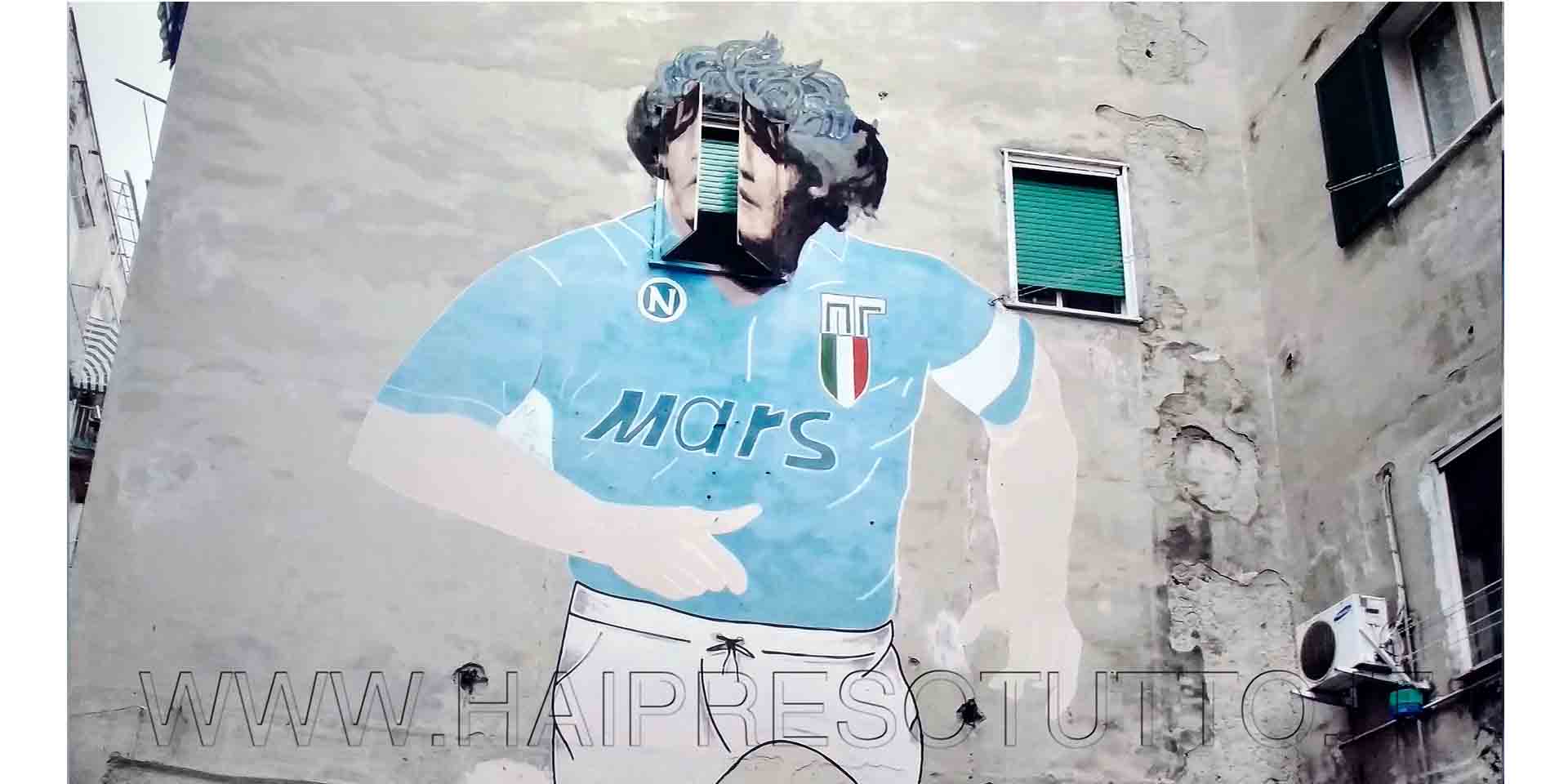 Napoli murales di Maradona ridipinto e restaurato